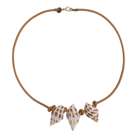 Love Stories Necklace Leather 3 Shells