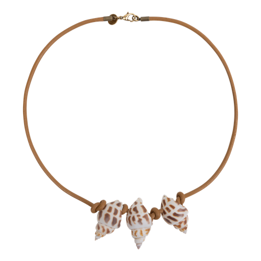 Love Stories Necklace Leather 3 Shells
