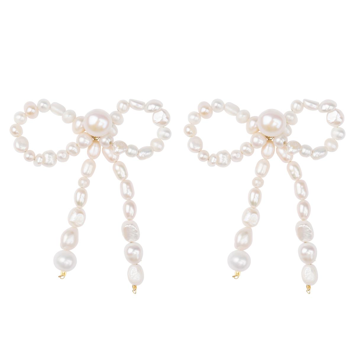 Love Stories Pearl Bow Earring Large