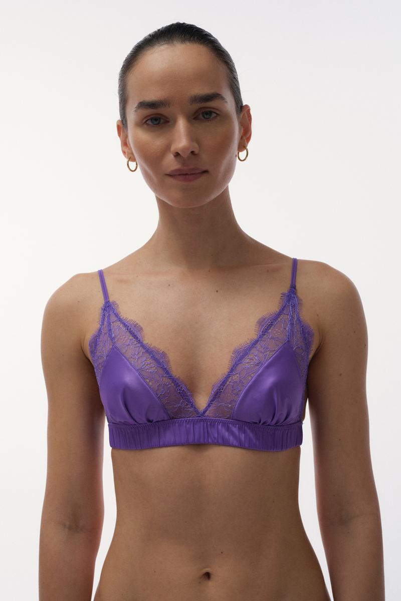 Luvlette Laced with Luv Bra (Color : Purple, Size : 75C) at  Women's  Clothing store